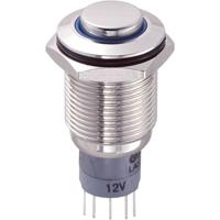 TRU COMPONENTS 701860 LAS2GQH-11ZE/B/12V/N/P Vandalismebestendige drukschakelaar 250 V/AC 3 A 1x aan/aan Continu Blauw 1 stuk(s)