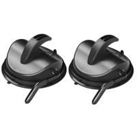 Proplus Ophanghaak met zuignap - Set van 2x stuks - zwart - D12 cm - max 15 kilo