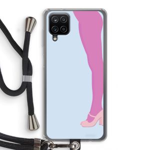Pink panty: Samsung Galaxy A12 Transparant Hoesje met koord