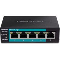 Trendnet TE-FP051 netwerk-switch Unmanaged Fast Ethernet (10/100) Power over Ethernet (PoE) Zwart - thumbnail