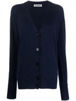 Jil Sander cardigan boutonné en cachemire - Bleu