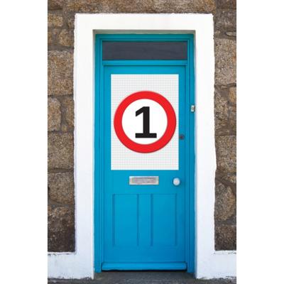 1 jaar verjaardag deur en raam versiering poster - 59 x 84 cm - leeftijd feestartikelen