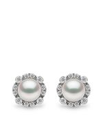 Yoko London puces d'oreilles Trend en or blanc 18ct ornées de perle et diamants - Argent - thumbnail