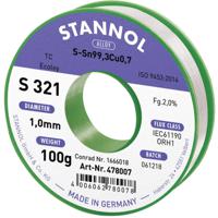 Stannol S321 2,0% 1,0MM SN99,3CU0,7CD 100G Soldeertin, loodvrij Loodvrij, Spoel Sn99,3Cu0,7 ORH1 100 g 1 mm - thumbnail