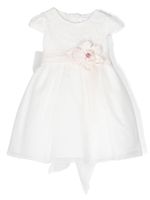 Mimilù robe à fleurs appliquées - Blanc