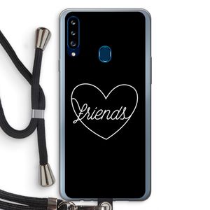 Friends heart black: Samsung Galaxy A20s Transparant Hoesje met koord