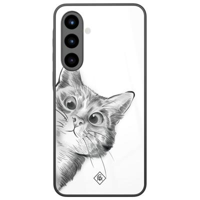 Samsung Galaxy A56 glazen hardcase - Peekaboo kat