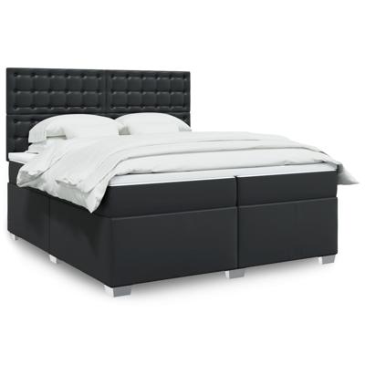 Boxspring met matras kunstleer zwart 200x200 cm