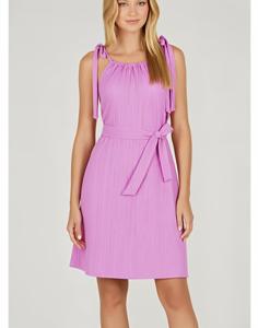 Tramontana Crinkled Tie-strap Dress S01-16-502 Zomerjurkjes Violet Rose