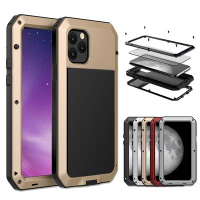 Voor iPhone 11 metalen Armor Triple proofing beschermhoes (goud)