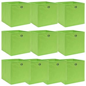 VidaXL Opbergboxen 10 st 32x32x32 cm stof groen