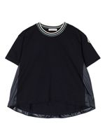 Moncler Enfant logo-patch pleated T-shirt - Bleu - thumbnail