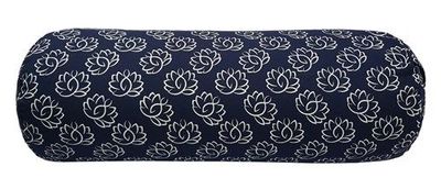 Yoga Bolster Blauw Rond Katoen - Lotus - 60 x 20 cm