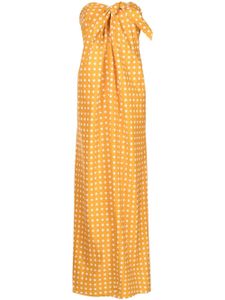 Caroline Constas robe longue Mia à pois - Jaune