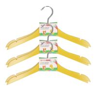 Storage Solutions kledinghangers voor kinderen - 12x stuks - hout - Klerenhangers - geel