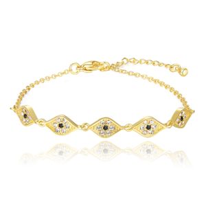 Goudkleurige Damesarmband met Witte en Zwarte Steentjes