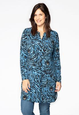 Yoek Tuniek-blouse | Blauw | Maat 58/60