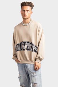 Couture Club Varsity Puff Print Sweater Heren Beige - Maat XS - Kleur: Beige | Soccerfanshop