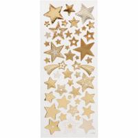 Sterren vormen stickers - 52x - metallic goud - Hobby en knutselen - kerst - agenda