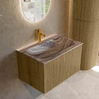 Badmeubel Mondiaz Kurve-Dlux | 70 cm | Meubelkleur Dusk | Wastafelkleur Sombra | Solid surface | Wasbak midden spoelbak | 1 kraangat