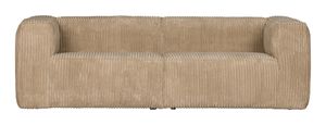 WOOOD Bank 'Bean' 3,5-zits, Rib, kleur Travertin