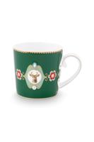 Pip Studio Mok Love Birds Medallion Hert Donkergroen 190ml