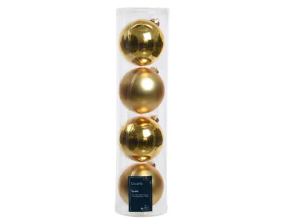 Decoris kerstballen glas 4st licht goud 10cm