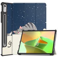 Basey Lenovo Tab P11 Pro (2e Gen) Hoesje Kunstleer Hoes Case Cover -Kat - thumbnail