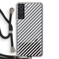 Strepen zwart-wit: Samsung Galaxy S21 FE Transparant Hoesje met koord