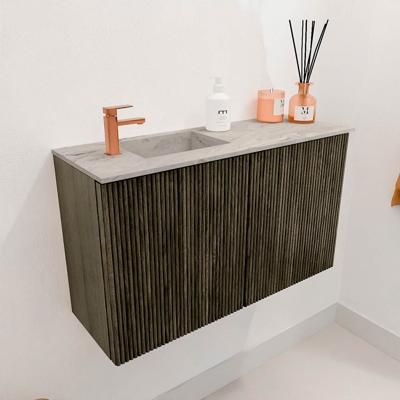 Toiletmeubel Mondiaz Joya Dlux | 70 cm | Meubelkleur Shadow | Faye wastafel Glace Wasbak Links | 1 kraangat