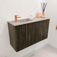 Toiletmeubel Mondiaz Joya Dlux | 70 cm | Meubelkleur Shadow | Faye wastafel Glace Wasbak Links | 1 kraangat