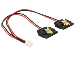 DeLOCK Power 2-pin female > 2 x SATA 15-pin splitterkabel 0,2 meter