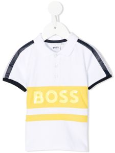 BOSS Kidswear polo à bande logo - Blanc