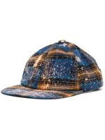We11done casquette délavée à carreaux - Bleu