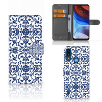 Motorola Moto E7i Power | E7 Power Hoesje Flower Blue - thumbnail