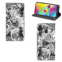 Mobiel BookCase Samsung Galaxy M20 Skulls Angel