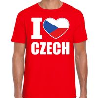 I love Czech t-shirt Tsjechie rood voor heren