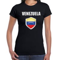 Venezuela fun/ supporter t-shirt dames met Venezolaanse vlag in vlaggenschild 2XL  -