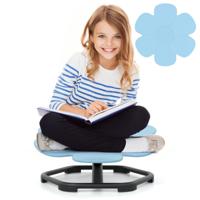 Sensorische Draaistoel voor Kinderen 360° Kinderdraaistoel Carrousel Autisme Kinderstoel met Antislip Metalen Basis Carrouselstoel Blauw Bloem