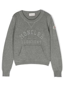 Moncler Enfant pull à logo brodé - Gris