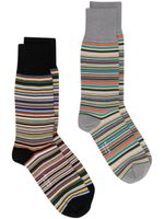 Paul Smith lot de deux paires de chaussettes en coton à rayures - Noir - thumbnail