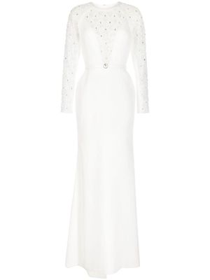 Saiid Kobeisy robe longue à ornements de perles - Blanc