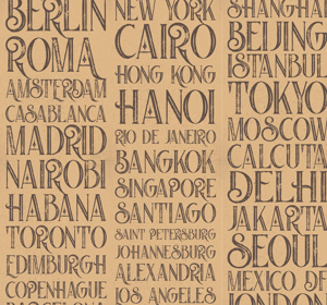 Behang steden namen wereld