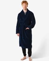 HEMA Badjas velours donkerblauw (donkerblauw)