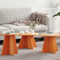 Salontafel 3 pcs Wasbruin