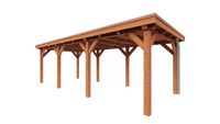 Trendhout Overkapping Siena 775x350 cm- Plat dak- Onbehandeld lariks Douglas hout- Trendhout