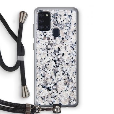 Gespikkelde marmer: Samsung Galaxy A21s Transparant Hoesje met koord