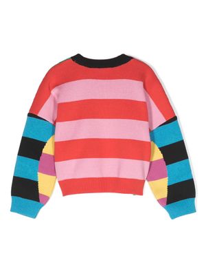 Stella McCartney Kids sweat à design colour block - Rose