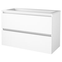 Badmeubelset Aquasplash Salt 100x46 cm Greeploos 2 Lades Met Wastafel Acryl Ice White Aquasplash