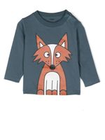 Stella McCartney Kids t-shirt à imprimé renard - Bleu